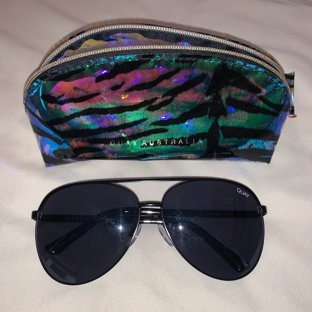 Quay Aviator Black Sunglasses